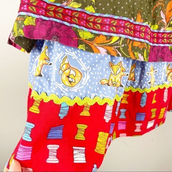 Matilda Jane Plum Feist Fox Knot apron Dress size 6 - Picture 5 of 8